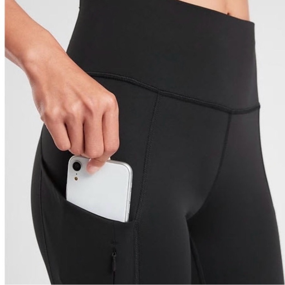 Athleta All In Capri Cropped Leggings Stash Pockets Black Womens Small - Picture 2 of 11